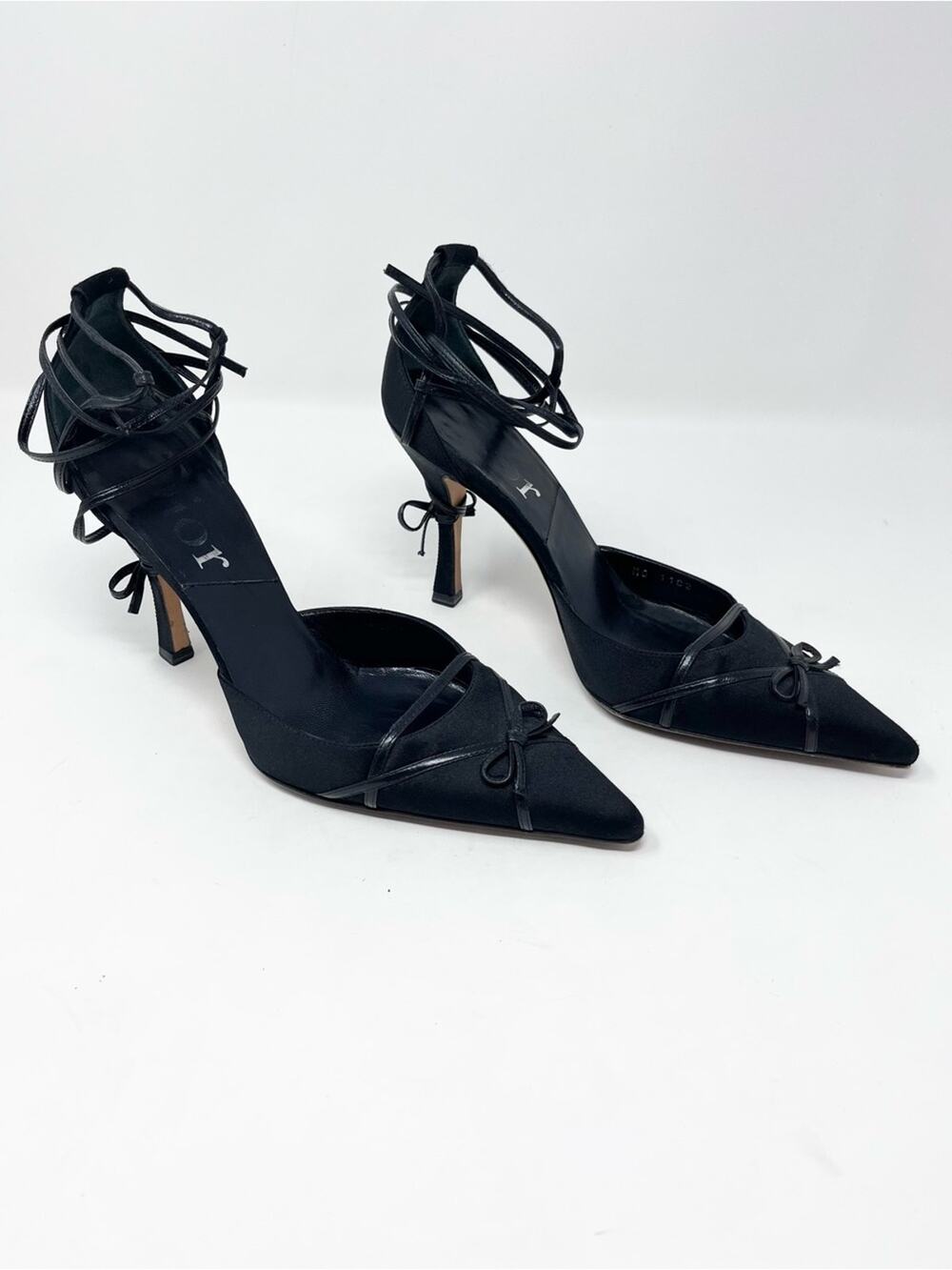 Dior Vintage Silk Pointed Toe Bow Corset Heel John Galliano Y2K size 36.5 EU